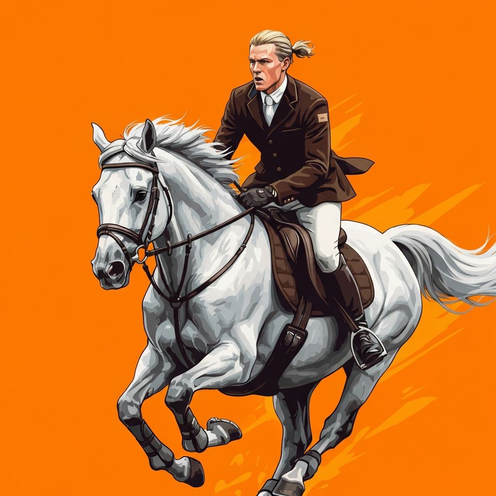 승마그림, 은빛을 타고 흐르는 우아함 (Elegance Flowing on Silver)